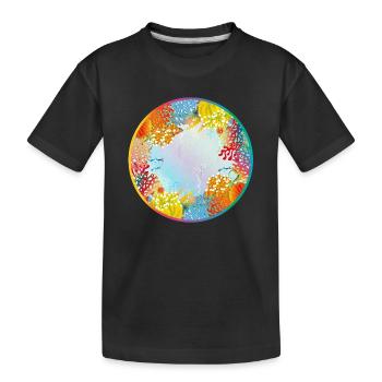 Bunte Unterwasserwelt mit Korallen - Kinder Premium Bio T-Shirt - Schwarz - Vorne