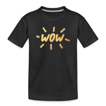 WOW pinceau or OMG écriture manuscrite style bande dessinée cool - T-shirt bio Premium Enfant - noir - Devant