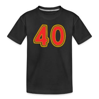 40. 40 ANS. 40e ANNIVERSAIRE. ANNIVERSAIRE 40 ANS. - T-shirt bio Premium Enfant - noir - Devant