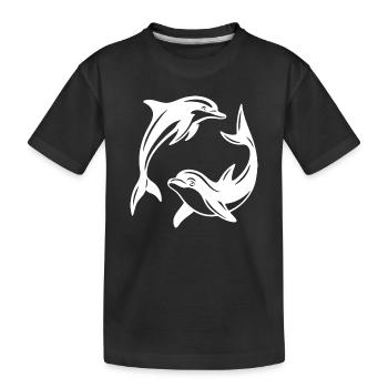 Dolphin Circle Design for Eco-Friendly Apparel - Kids' Premium Organic T-Shirt - black - Front