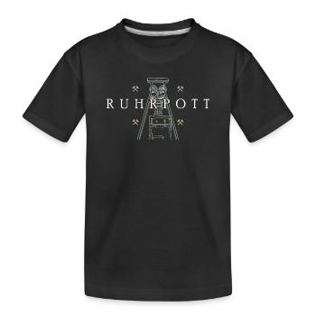 Ruhrpott, hand drawing of the Prosper-Haniel colliery tower - Kids' Premium Organic T-Shirt - black - Front