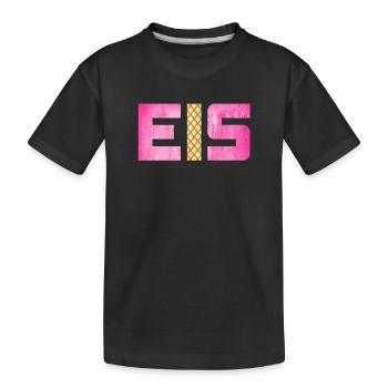 Eis Waffel Eisdiele Eiscreme Eiskrem Sommer pink - Kinder Premium Bio T-Shirt - Schwarz - Vorne