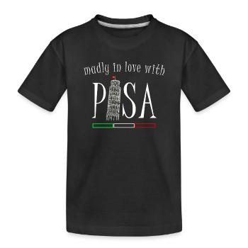 In love with Pisa, hand drawing, leaning tower - Kids' Premium Organic T-Shirt - black - Front