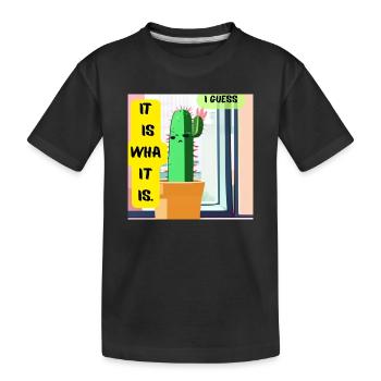 C’est ce que c’est. Je pense. – Édition Cactus Moody - T-shirt bio Premium Enfant - noir - Devant