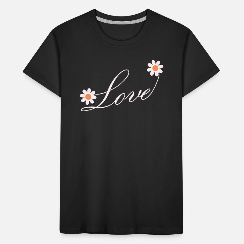 Conception de script d’amour floral T-shirt bio Premium Enfant