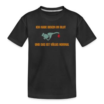 Benzin im Blut - Kinder Premium Bio T-Shirt - Schwarz - Vorne