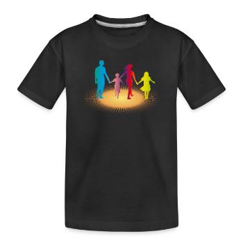 Bunte Familie im Sonnenlicht - Kinder Premium Bio T-Shirt - Schwarz - Vorne