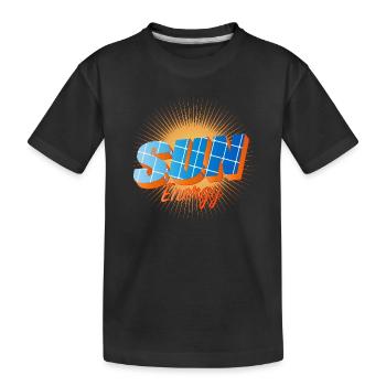 Typographie avec des cellules solaires et un soleil éclatant - T-shirt bio Premium Enfant - noir - Devant