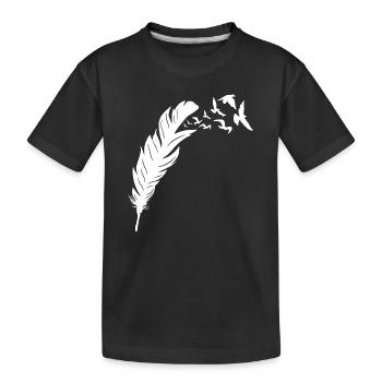 Gefiederter Freiheitsvogel Flugdesign - Kinder Premium Bio T-Shirt - Schwarz - Vorne
