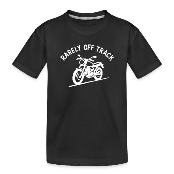 rarely off track Motorradfan Leidenschaft Bike - Kinder Premium Bio T-Shirt - Schwarz - Vorne