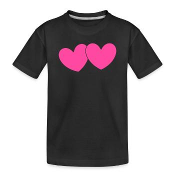 Cœur Rose Cœur Cadeau Rose Pink Saint-Valentin - T-shirt bio Premium Enfant - noir - Devant