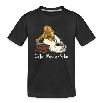 Caffè e Musica = Se détendre - T-shirt bio Premium Enfant - noir - Devant