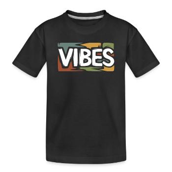 VIBES Retro Streetwear Grafikshirt - Kinder Premium Bio T-Shirt - Schwarz - Vorne
