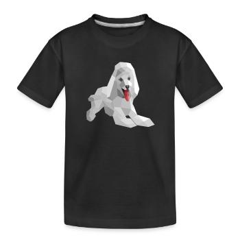 Eleganter Low-Poly-Pudel - Kinder Premium Bio T-Shirt - Schwarz - Vorne