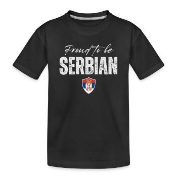 Stolzer Serbien, hergestellt in Serbien - Kinder Premium Bio T-Shirt - Schwarz - Vorne