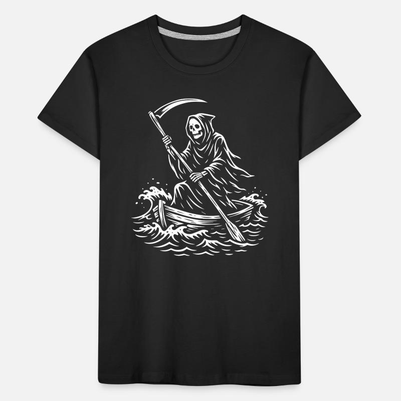 Conception de bateau Macabre Grim Reaper T-shirt bio Premium Enfant