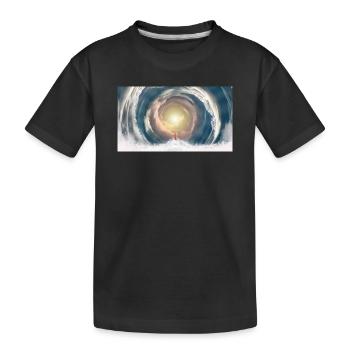 Celestial Light Beam - Kids' Premium Organic T-Shirt - black - Front