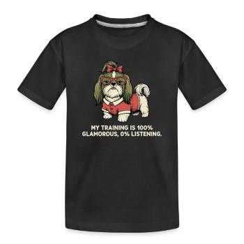 Ma formation : 100 % glamour, 0 % écoute - T-shirt bio Premium Enfant - noir - Devant
