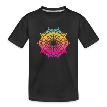 Yoga Mandala Ornament Gradient Colorful om - Kids' Premium Organic T-Shirt - black - Front