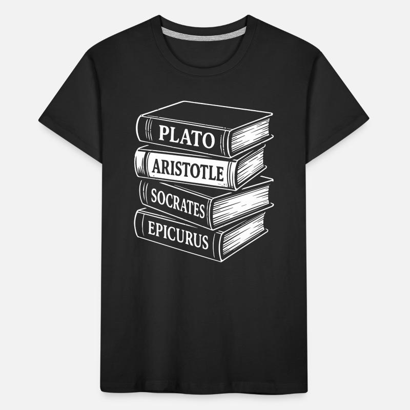Classical Philosophers Book Stack Design Kids' Premium Organic T-Shirt
