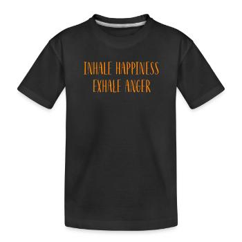 Inspirer Expirer Bonheur Yoga Méditation Namaste om - T-shirt bio Premium Enfant - noir - Devant