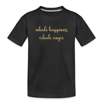 inspirer expirer Or bonheur Méditation om Namaste - T-shirt bio Premium Enfant - noir - Devant