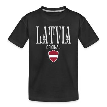 Lettischer Gebürtiger, geboren in Lettland - Kinder Premium Bio T-Shirt - Schwarz - Vorne