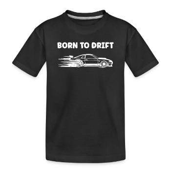 Rasendes Auto und Rauch - Kinder Premium Bio T-Shirt - Schwarz - Vorne
