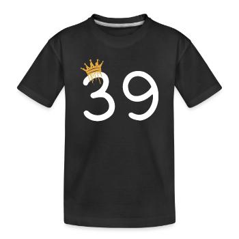 Royal number 39 with gold crown - Kids' Premium Organic T-Shirt - black - Front