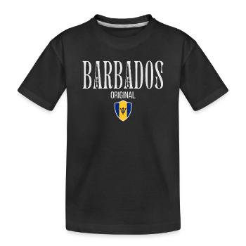 Originally from Barbados, born in Barbados - Kids' Premium Organic T-Shirt - black - Front