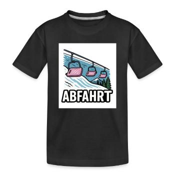 Remontée mécanique et motif montagne avec charme d’aventure - T-shirt bio Premium Enfant - noir - Devant