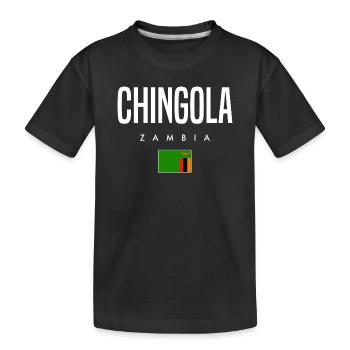 Chingola Sambia - Kinder Premium Bio T-Shirt - Schwarz - Vorne