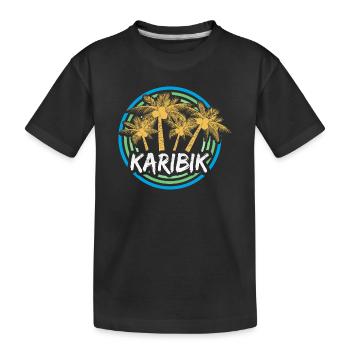 Karibik als Urlaub - Kinder Premium Bio T-Shirt - Schwarz - Vorne