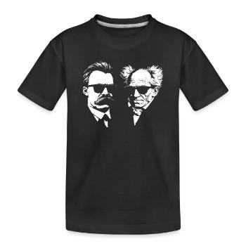 German Philosophers Nietzsche and Schopenhhauer - Kids' Premium Organic T-Shirt - black - Front