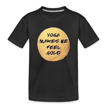 Yoga Circle Feel Gold Luxury Vibes om Namaste Round - T-shirt bio Premium Enfant - noir - Devant