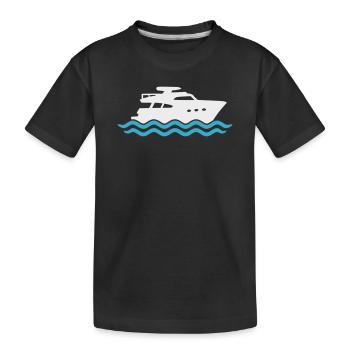 Yacht Silhouette Motorboat - Kids' Premium Organic T-Shirt - black - Front