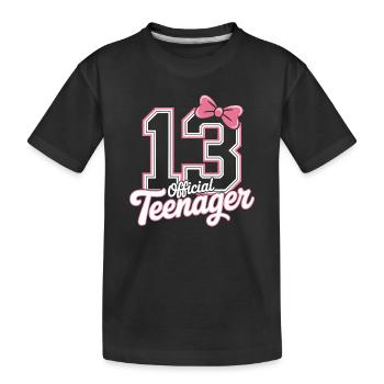 13th birthday teenager gift - Kids' Premium Organic T-Shirt - black - Front