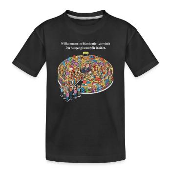 Bürokratie-Labyrinth - Kinder Premium Bio T-Shirt - Schwarz - Vorne
