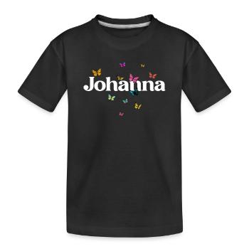 Beau prénom de fille avec des papillons JOHANNA - T-shirt bio Premium Enfant - noir - Devant