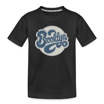Vintage Brooklyn Typography - Kids' Premium Organic T-Shirt - black - Front