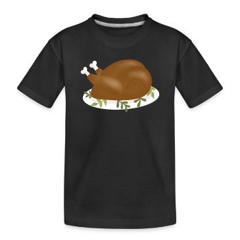 Illustration de dinde rôtie croustillante - T-shirt bio Premium Enfant - noir - Devant