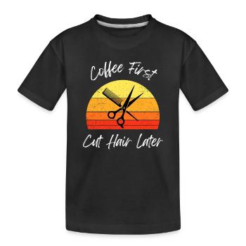 Vintage Sonnenuntergang Haarschnitt Design - Kinder Premium Bio T-Shirt - Schwarz - Vorne