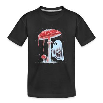 Fantôme effrayant avec champignon rouge sanglant - T-shirt bio Premium Enfant - noir - Devant