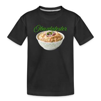 Purée de haricots aux oignons et poivrons - T-shirt bio Premium Enfant - noir - Devant