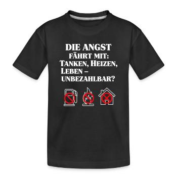 Die Angst fährt mit - Kinder Premium Bio T-Shirt - Schwarz - Vorne
