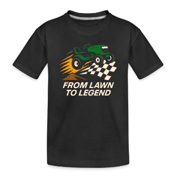 Tondeuse à gazon Tondeuse à gazon Racing Tondeuse à gazon de course - T-shirt bio Premium Enfant - noir - Devant