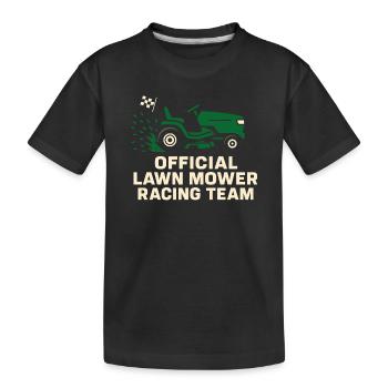 Tondeuse à gazon Tondeuse à gazon Racing Tondeuse à gazon de course - T-shirt bio Premium Enfant - noir - Devant