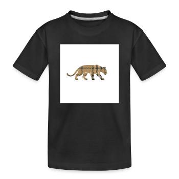 VisionWear Panther Plaid – Luxuriöses Musterdesign - Kinder Premium Bio T-Shirt - Schwarz - Vorne
