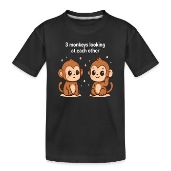 Singes joueurs avec contact visuel - T-shirt bio Premium Enfant - noir - Devant