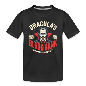 Dracula Banque de sang Vampire Humour - T-shirt bio Premium Enfant - noir - Devant